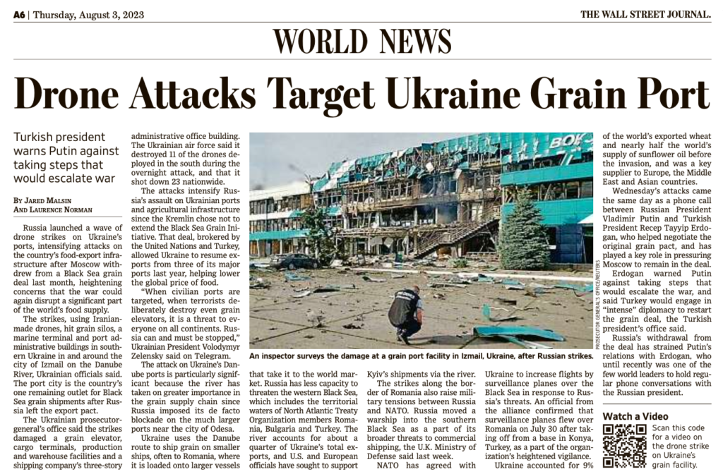 Amid Kremlin Grain Port Attacks, Farmers in Ukraine Cut Planting Area ...