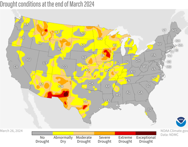 U.S. Drought Area Smallest Since 2020 - Farm Policy News