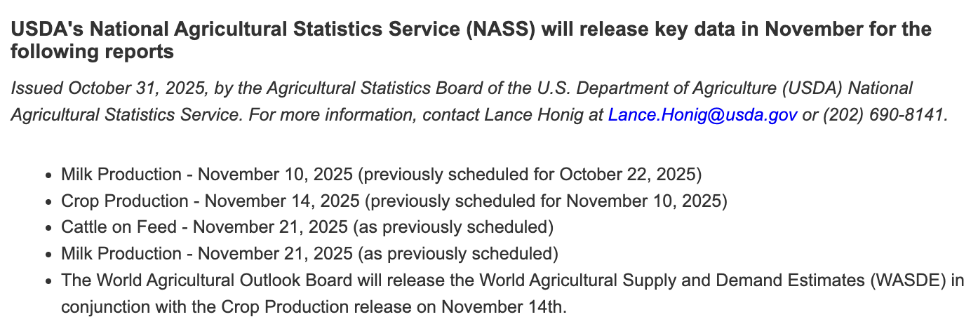 USDA Will Release Nov. WASDE, Crop Production Reports - Farm Policy News
